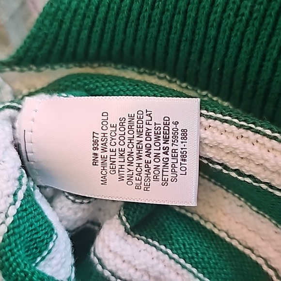 Liz Claiborne Green & White Sweater Size M - Picture 5 of 5